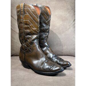 Vintage Loblan Cowboy Boots Men’s Size 9.5 – Tan Leather Harness Western Boots